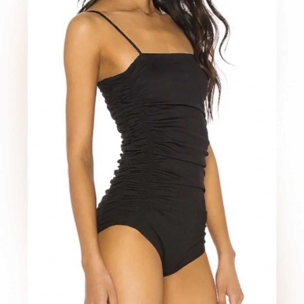 On Your Side Ruched Bodysuit by Free People XS